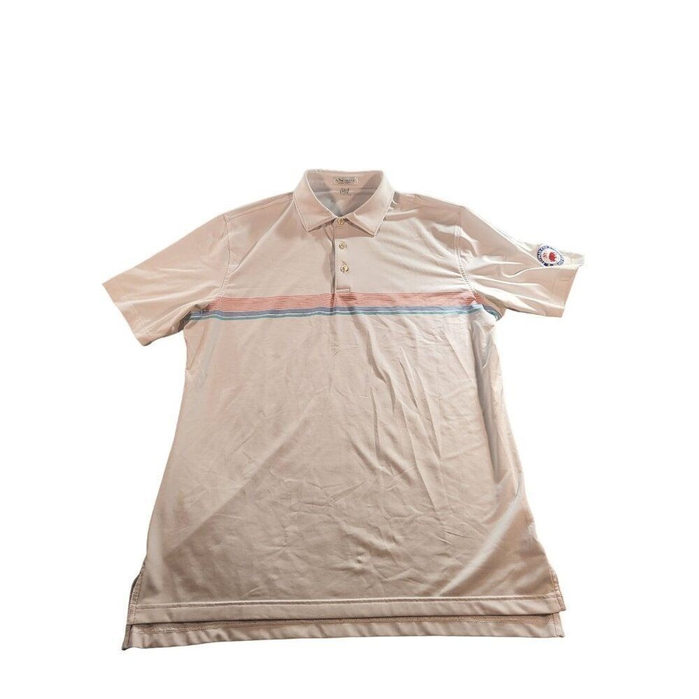 Peter Millar Summer Comfort Polo Men Sz L Striped Buffalo Cup Health Hackers PT